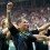 Gregory van der Wiel (M) of Ajax cheers