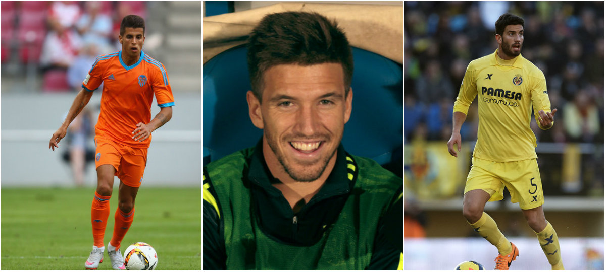 Il terzino destro Joao Cancelo del Valencia, il regista Cancelo del Malaga, il centrake Musacchio del Villareal